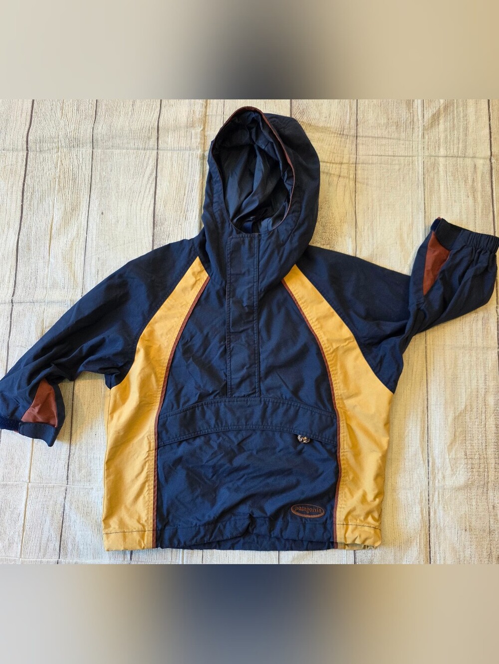 Patagonia Kids Size 4 Vintage 1999 Pullover Hooded Anorak Light Jacket Zip Pocke